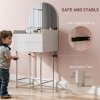 HOMCOM Dressing Table with Arched Mirror, Modern Makeup Desk with 3 Drawers, Small Vanity Table for Bedroom, Small Spaces, 60 x 42.5 x 131 cm, White