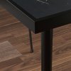 Outsunny Outdoor Dining Table for 4, Square Garden Table with Marble Effect Tempered Glass Top and Steel Frame for Balcony, Patio, 90cm x 90cm, Black