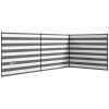 Outsunny 4 Pole Camping Windbreaks, Beach Wind Shield Shelter with Carry Bag and Steel Poles, Outdoor Caravan Privacy Shield, 540cm x 150cm, Grey and White