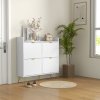 HOMCOM Narrow Shoe Cabinet with 4 Flip Drawers, Slim Shoe Storage Cabinet with Adjustable Shelves, Hairpin Legs and 4 Vents for 16 Pairs of Shoes for Entryway, White