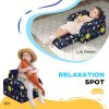 AIYAPLAY Kids Armchair, 2 in 1 Foldable Toddler Chair, Soft Snuggle Sponge Filled Recliner, for Bedroom Playroom Living Room, for Boys & Girls 18 Months to 3 Years - Dark Blue