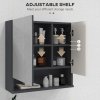kleankin Bathroom Mirror Cabinet, Wall Mounted Bathroom Storage Cupboard with Adjustable Shelves, 55W x 17D x 55Hcm