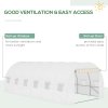 Outsunny 6 x 3 x 2m Greenhouse Replacement Cover ONLY Winter Garden Plant PE Cover for Tunnel Walk-in Greenhouse with Roll-up Windows Door Outdoor, White