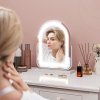 HOMCOM LED Vanity Mirror with Lights, 33 x 44.5cm Lighted Makeup Mirror with 3 Colour, 360 Degree Rotation, Touch Screen, for Bedroom and Dressing Room, White