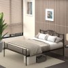 HOMCOM 5ft4 King Metal Bed Frame, Steel Bed Base with Headboard and Footboard, 31cm Under-bed Storage Space and Metal Slat Support for Bedroom, 165 x 211cm, Black