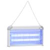 Outsunny 30W Electric Fly Zapper, Bug Zapper with UK Plug, 2 UV Bulbs, Hanging Chain, On/Off Switch and Removable Catch Tray, 60?O Coverage Insect Mosquito Killer for Indoor and Outdoor Use, Grey