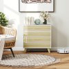HOMCOM Chest of Drawers, 4-Drawer Storage Cabinet Organiser with Legs for Bedroom, Living Room, White and Oak