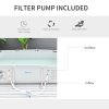 Outsunny Steel Frame Pool with Filter Pump, Filter Cartridge, Reinforced Sidewalls Rust Resistant Above Ground Swimming Pool 292 x 190 x 75cm, Grey