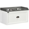 PawHut Stainless Steel Raised Dog Bowls, Double Dog Food and Water Bowl w/ 21L Storage Drawer, for Large Dogs - White