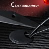 HOMCOM Gaming Desk, Carbon Fibre Covered Computer Desk, Gamer Workstation with Headphone Hook, Cup Holder and Gamepad Storage Rack