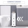 kleankin Slimline Bathroom Storage Unit w/ 2 Drawers 2 Open Compartments Wheels Handles Freestanding Compact Home Office Furniture 