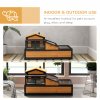 PawHut Tortoise House 3-Room Wooden Tortoise Enclosure Large Reptile Cage with 2 Stories, Ladder, Balcony, Tray, Openable Roof, 60H x 112L x 65Wcm, Yellow