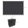 Outsunny Reversible Outdoor Rug with Carry Bag, Waterproof Plastic Straw Mat for Garden, Deck, RV, Picnic, Beach, Camping, 182 x 274cm, Black