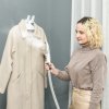 HOMCOM Upright Garment Clothes Steamer Suitable for all Fabrics with 6 Steam Setting, 45s Fast Heat-up, 1.7L Water Tank and 45min Steamer, Wrinkle and Odour Remover, White