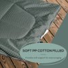 Outsunny Camping Bed for Adults, Single Folding Camp Bed, Padded Portable Camping Cot for Sleeping, with Carry Bag, Side Pocket and Cup Holder for Outdoor, Travel, Fishing, Grey