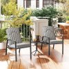 Outsunny 3-Piece Patio Bistro Set, 5-Position Adjustable Recliner Garden Chairs and Tempered Glass Table, Garden Furniture Set with Cushions, High Back, Armrests, Metal Frame for Balcony Patio, Grey