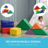 HOMCOM 7 Piece Kids Soft Foam Puzzle Play Set Interlocking Toddler Learning Blocks Comfortable Safe Floor Indoor Outdoor Active Play Structure