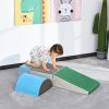 HOMCOM 5 Piece Soft Play, Climb and Crawl Activity Play Set for Baby Toddler, Soft Foam Blocks Indoor Play Equipment Learning Toys Blue