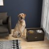 PawHut Stainless Steel Raised Dog Bowls, Double Dog Food and Water Bowl w/ 21L Storage Drawer, for Large Dogs - Brown
