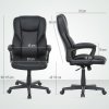 HOMCOM Executive Office Chair, High Back Desk Chair, PU Leather Swivel Computer Chair with Tilt Function, Adjustable Height and Armrests for Home Office, Black