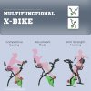 HOMCOM 2-in-1 Folding Exercise Bike, Foldable Stationary Bike with 8-Level Adjustable Magnetic Resistance, Arm Resistance Band, Pulse Sensor and LCD Monitor, Green