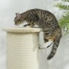 PawHut 85cm Tall Cat Scratching Post w/ Sisal Rope, Covered in Soft Plush, Anti-Tip for Indoor Corners, Cabinet Corners, Sofa Corners - Beige