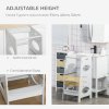 HOMCOM Toddler Step Stool Kids Adjustable Standing Tower with Safety Rail for Kitchen Counter Grey