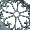Outsunny 2 Seater Garden Bench, Cast Aluminium Outdoor Garden Loveseat, Antique Rose Style Outdoor Bench Seat with Back and Armrests for Patio, Porch, Park, Green