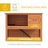 PawHut Rabbit Hutch Guinea Pig Hutch Wooden with No-Leak Tray, Asphalt Roof, Antiseptic Wood Outdoor for 1-2 Rabbits 120 x 50 x 92cm - Orange