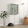 HOMCOM 7-Tier Wall Mounted Display Cabinet, Display Case with 6 Adjustable Shelves, Glass Doors for Home Office Ornaments 83x80cm, White
