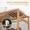 HOMCOM Bamboo Clothes Rail for Bedroom, Garment Rack with 6-Tier Storage Shelf and Hanging Rod, Clothes Rack for Living Room, Entryway, Natural Wood Effect