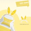 Vinsetto Reclining Racing Gaming Chair with Headrest and Lumber Support, PU Leather Computer Chair with Removable Rabbit Ears, Footrest, Yellow