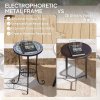 Outsunny Mosaic Garden Table, 35.5 cm Round Outdoor Table with Shelf, Ceramic Tile Top, Small Garden Side Table Bistro Table End Table Plant Stand for Indoor, Patio, Balcony, Blue