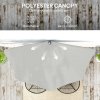 Outsunny 2.7m Garden Half Parasol, Outdoor Balcony Umbrella with 5 Steel Ribs, Patio Sun Shade, Light Grey