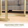 HOMCOM Modern Coffee Table Set of 2, Nest of Tables with Steel Frame and Tempered Glass Tabletop, Side Tables for Living Room Bedroom, Clear