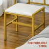 HOMCOM Dressing Table with Mirror, Cushioned Stool, 3 Colour LED Lights, Makeup Vanity Desk Set with Drawers and Open Shelves, Modern Dresser Vanity Table for Bedroom, White