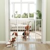 PawHut Dog Gate Pet Safety Gate Stair Barrier Pressure Fit Adjustable 76-82/86-97/101-107 cm, White