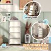 HOMCOM Kids Storage Units with 4 Drawers 4 Tier Chest Vertical Dresser Tower Toy Organiser for Nursery Playroom Kindergarten Cream