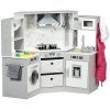 AIYAPLAY Toy Kitchen Playset, Kids Play Kitchen, Role Playing Game with Running Water, Lights, Sounds, Apron and Chef Hat, Water Dispenser, Sink, Utensils, Ages 3-6 Years - Grey