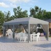 Outsunny 3 x 6m Pop Up Gazebo, Outdoor Canopy Shelter, Marquee Party Wedding Tent with 6 Mesh Walls and Carry Bag, Grey