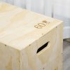 HOMCOM 3-in-1 Wooden Plyo Box, Plyometric Jump Box with Handle Openings for Home Gym, Workout Training, Natural
