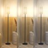 HOMCOM Floor Lamp for Living Room, Modern Standing Lamp with Linen Shade & Foot Switch, Minimalist Tall Pole Lampshade for Bedroom, Office, White