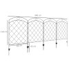 Outsunny Decorative Garden Fencing, 43in x 11.4ft Outdoor Picket Fence Panels, 4PCs Rustproof Steel Wire Landscape Flower Bed Border Edging Animal Barrier, Black