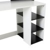 HOMCOM Computer Desk with Drawers and Storage Shelves, Office Desk Writing Table with Printer Stand, Large Workstation for Study Play Work Home Office, 137 x 55 x 92cm, Black and White