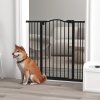 PawHut Pressure Fit Dog Stair Gate No Drilling Safety Gate Auto Close for Doorways, Hallways, 74-100cm Adjustable, 94cm Tall, Black