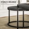 HOMCOM Round Nesting Coffee Table Set of 2, Large Stacking End Side Table with Steel Frame for Living Room, Bedroom, Home Office, 78.5 x 78.5 x 46.5 cm, Black