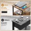 HOMCOM Side Table with Charging Station, USB Ports and Power Outlets, Narrow Bedside Table with 2 Drawers and Shelf for Living Room, Bedroom, Rustic Brown
