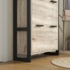HOMCOM 3 Drawers Narrow Shoe Cabinet, 18 Pairs Shoe Storage Cupboard with 3 Flip Doors and Adjustable Shelves for Entryway, Hallway, Natural Wood-effect