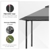 Outsunny 4 x 4m Pop-up Gazebo Double Roof Canopy Tent with UV Proof, Roller Bag & 3-Level Height Adjustable Outdoor Party, Steel Frame, Grey