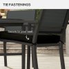 Outsunny Set of 4 Outdoor Seat Cushions with Ties, Water Repellent Seat Pads for Garden Patio Kitchen Office Chairs, Black